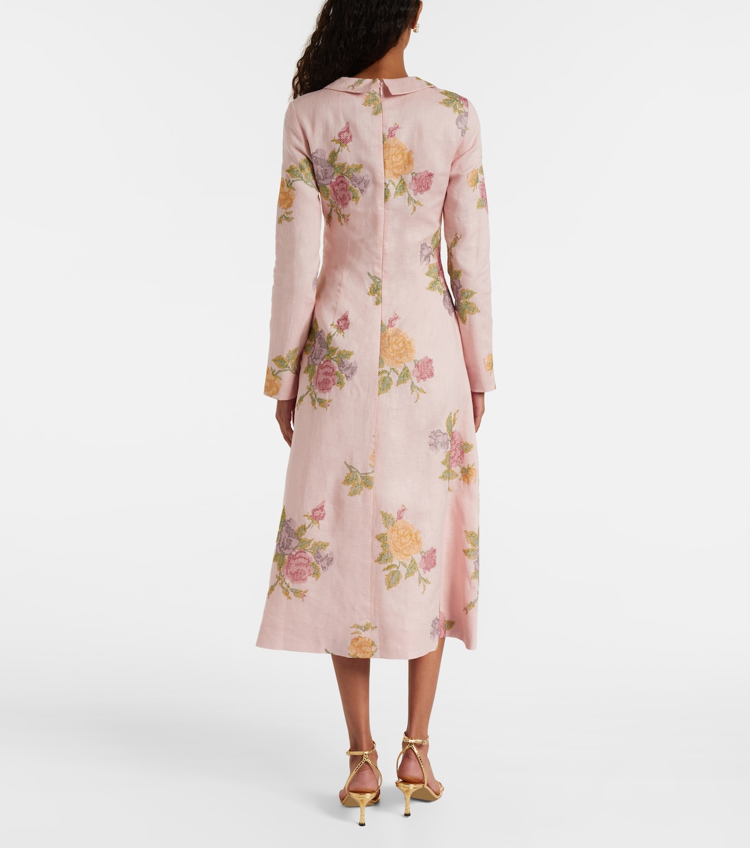 Floral linen midi dress | Markarian