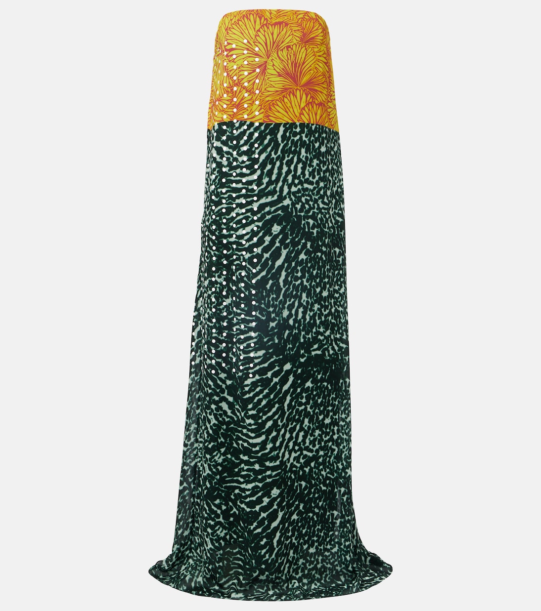 Printed strapless georgette gown | Dries Van Noten
