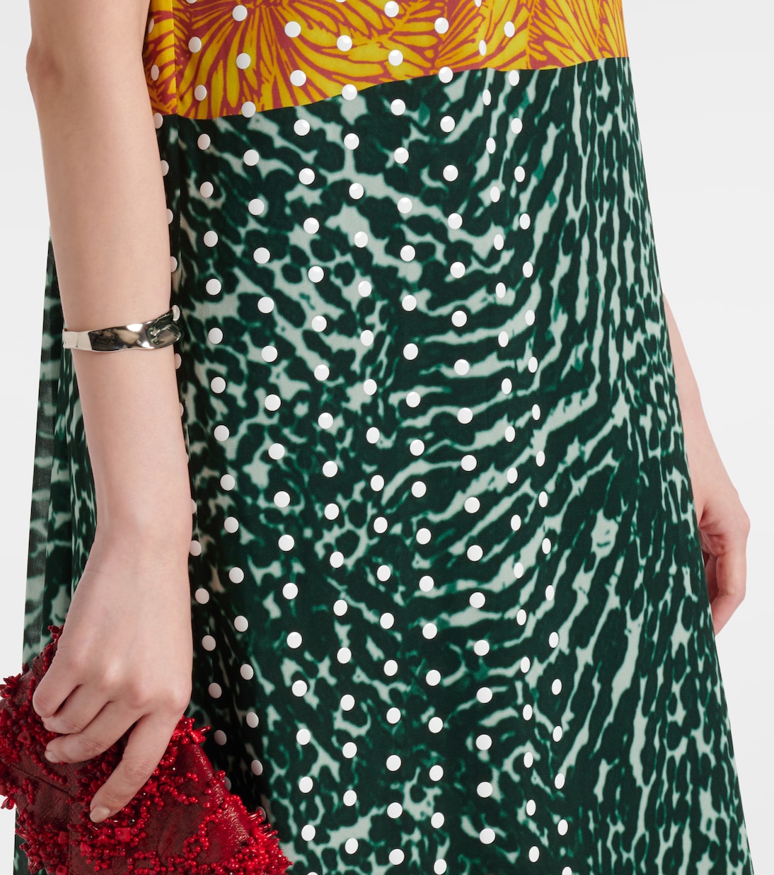 Printed strapless georgette gown | Dries Van Noten