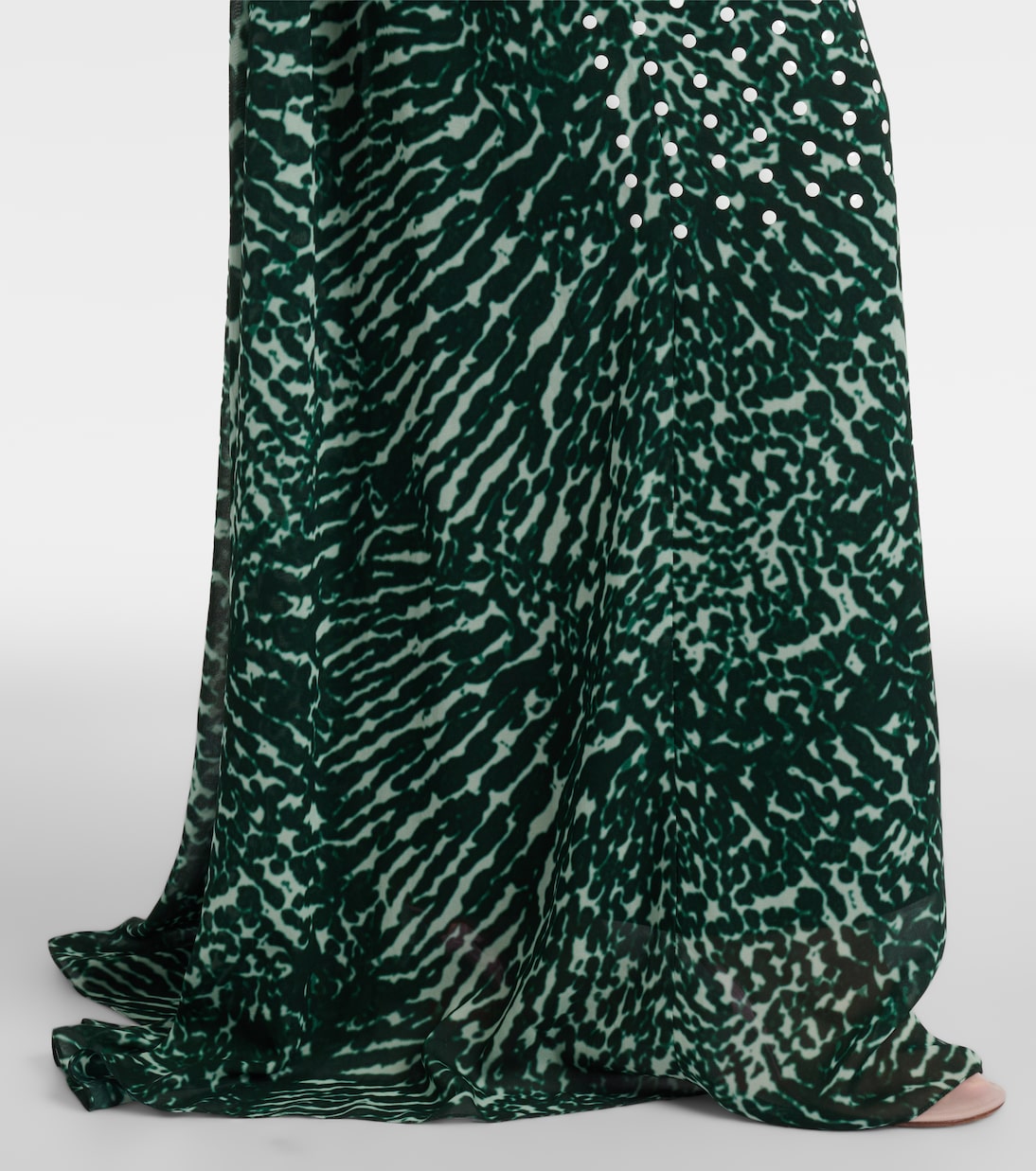 Printed strapless georgette gown | Dries Van Noten