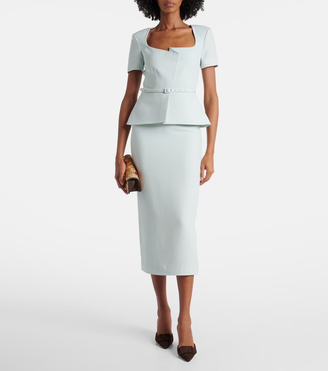 Abito midi in lana e slik | Roland Mouret