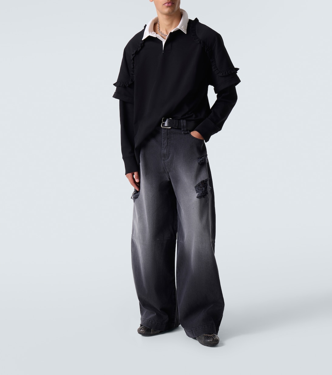 Distressed wide-leg jeans | Simone Rocha