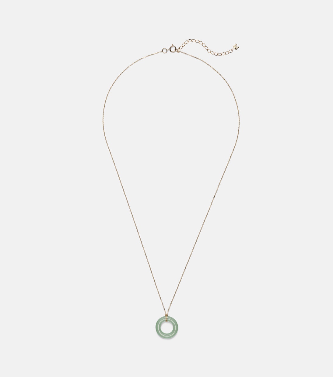 Donut 14kt gold necklace with jade | Mateo