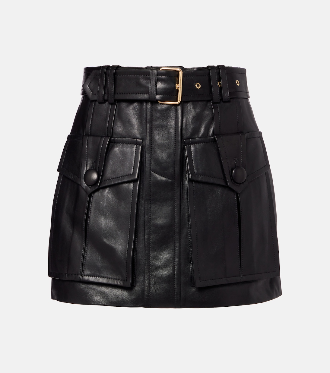 Minigonna in pelle con cintura | Balmain