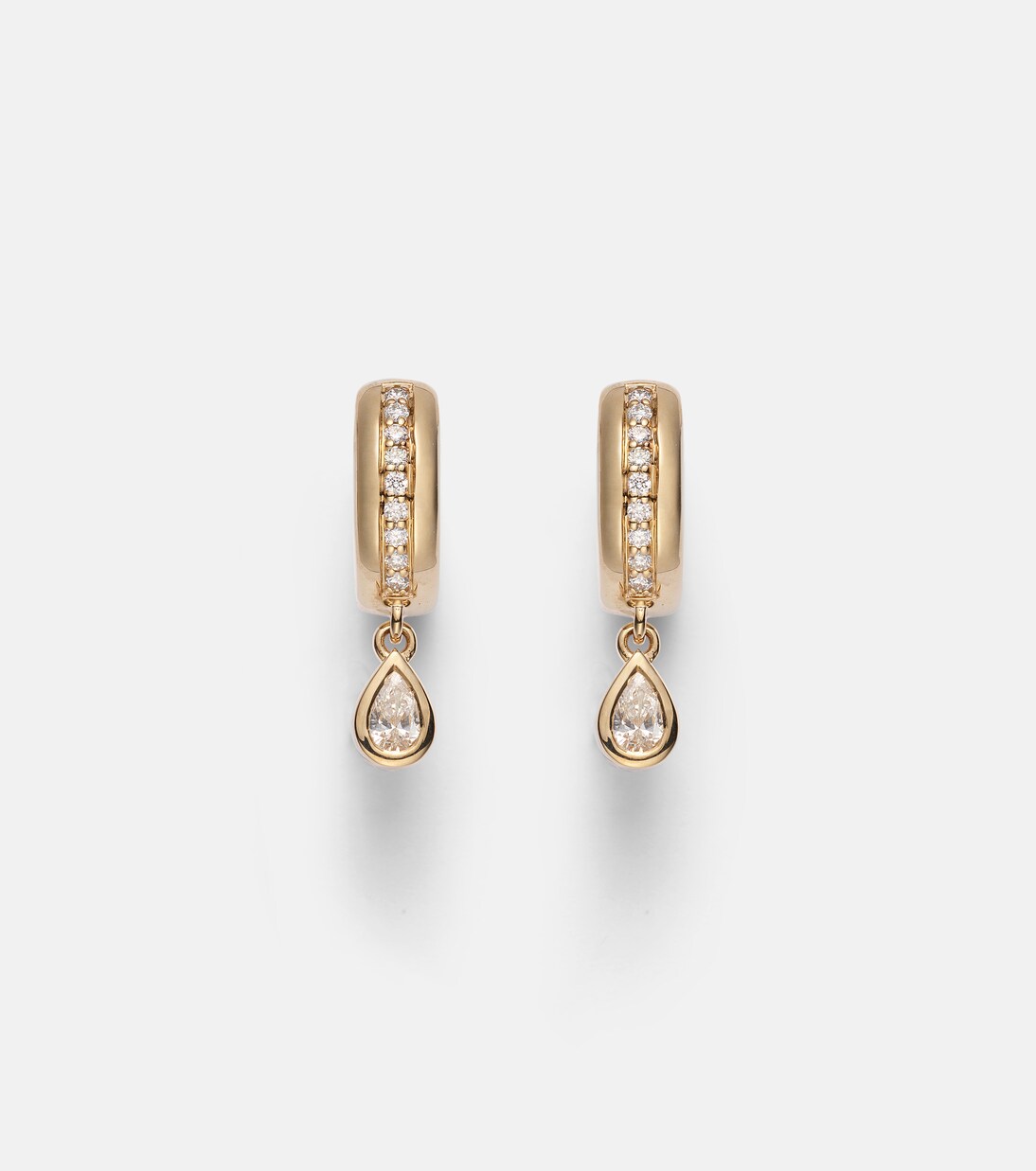 14kt gold hoop earrings with diamonds | Roxanne First