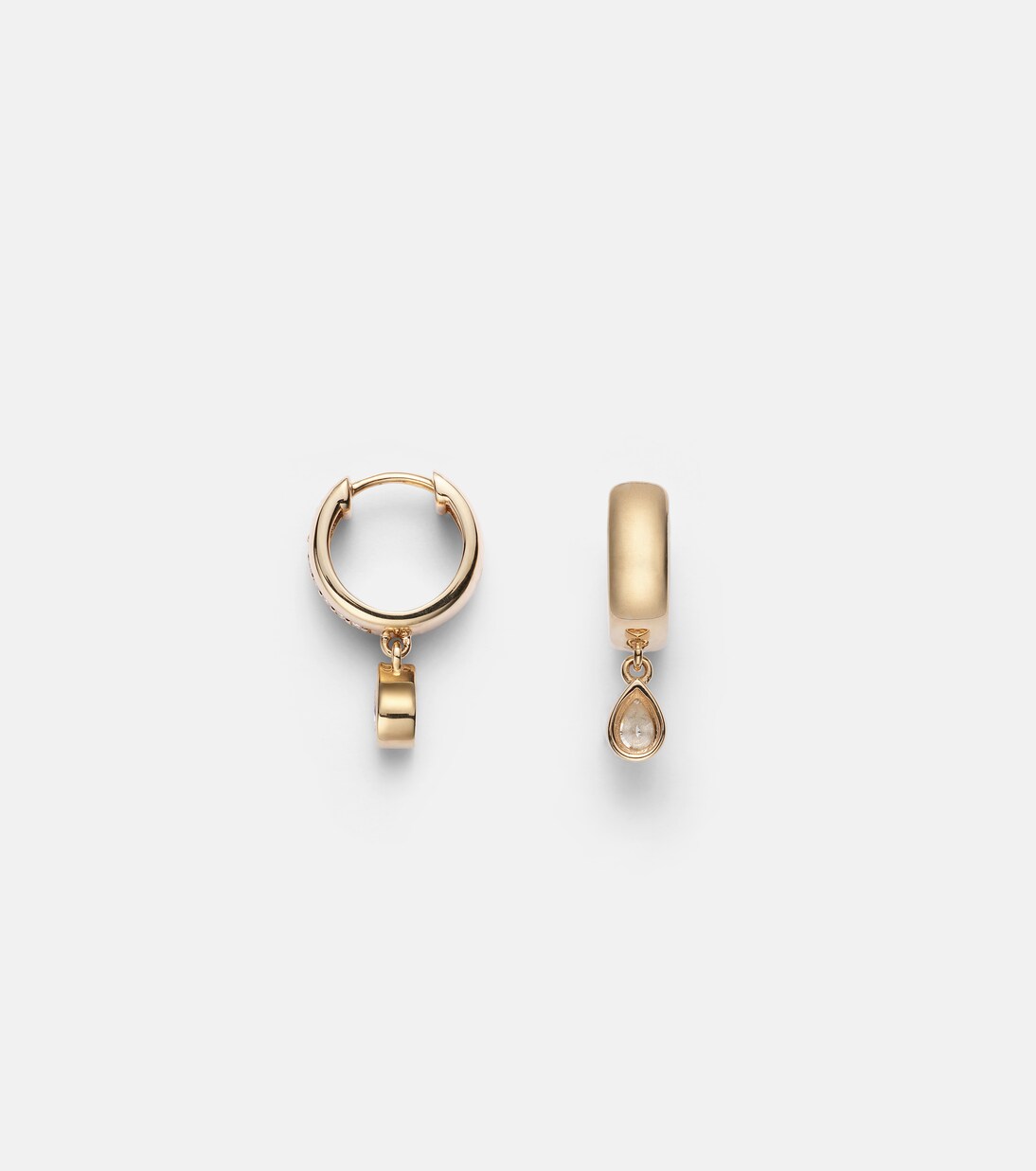14kt gold hoop earrings with diamonds | Roxanne First