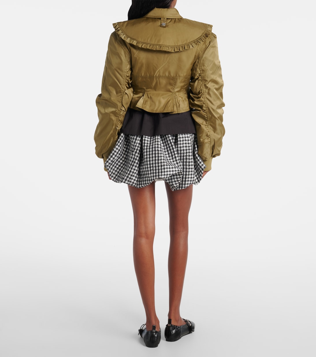 Bomber cropped con ruches | Ganni