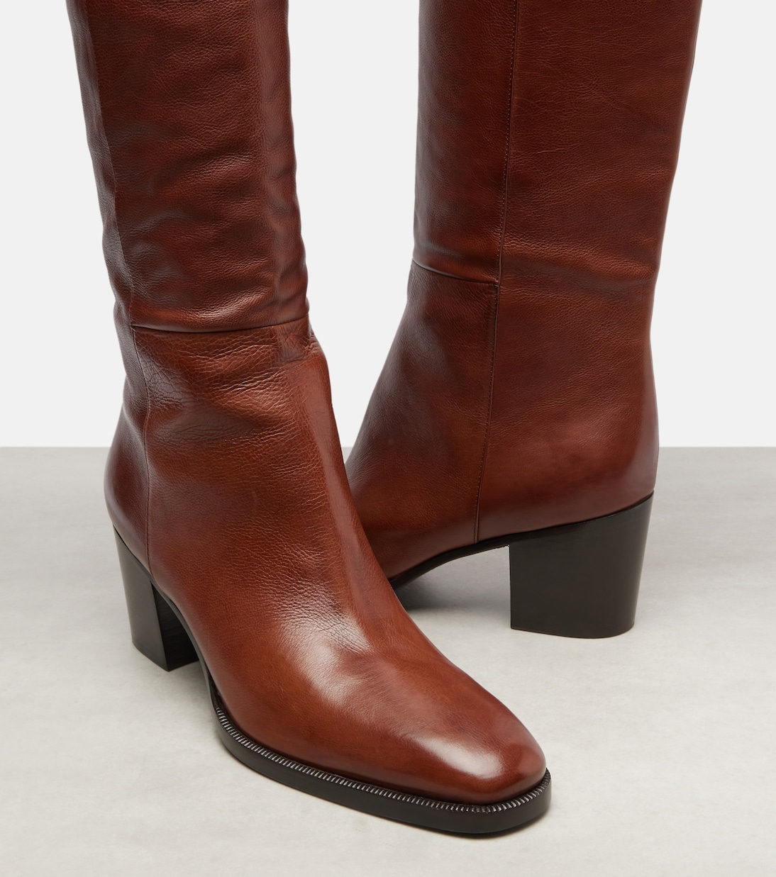 Odeon leather over-the-knee boots | Saint Laurent