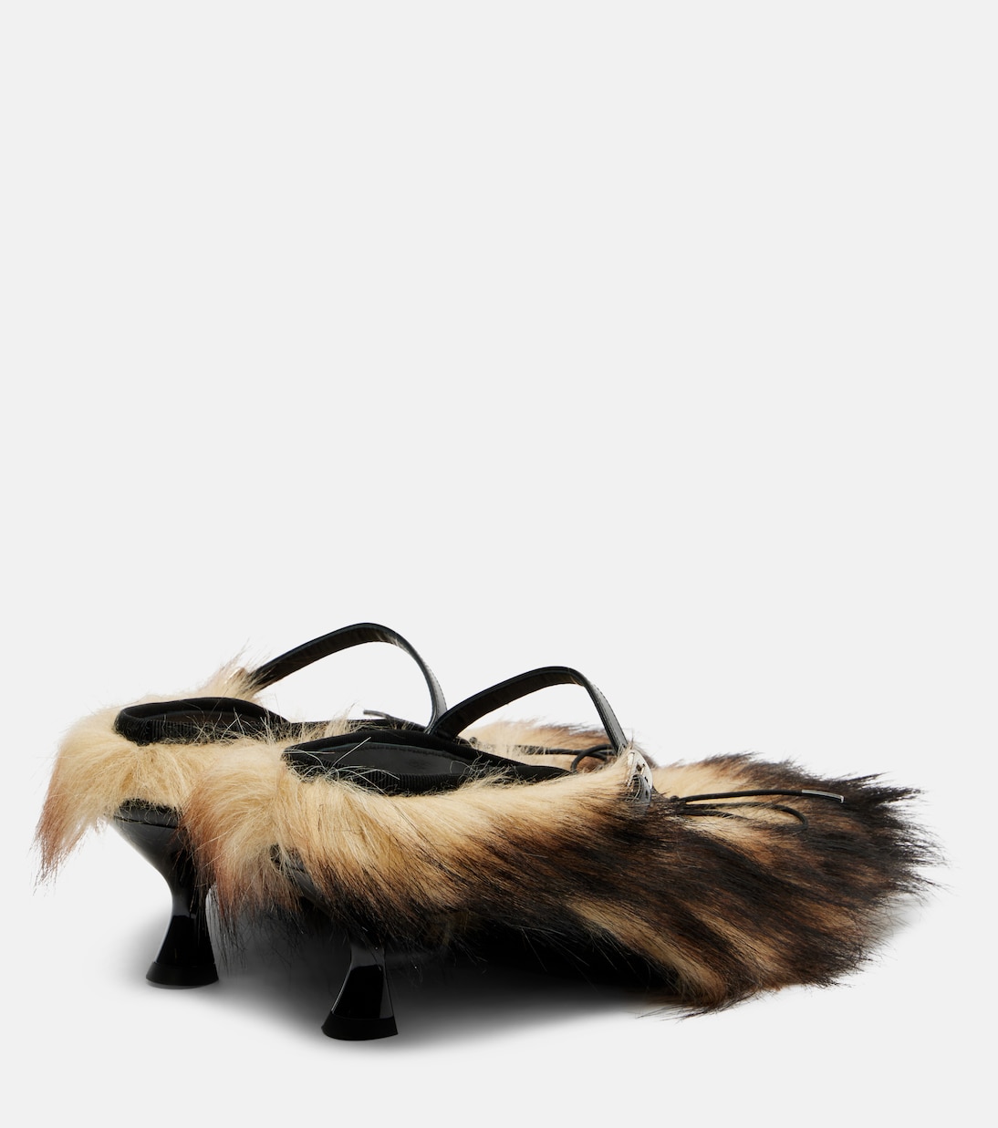 Grip faux fur and canvas mules | Simone Rocha