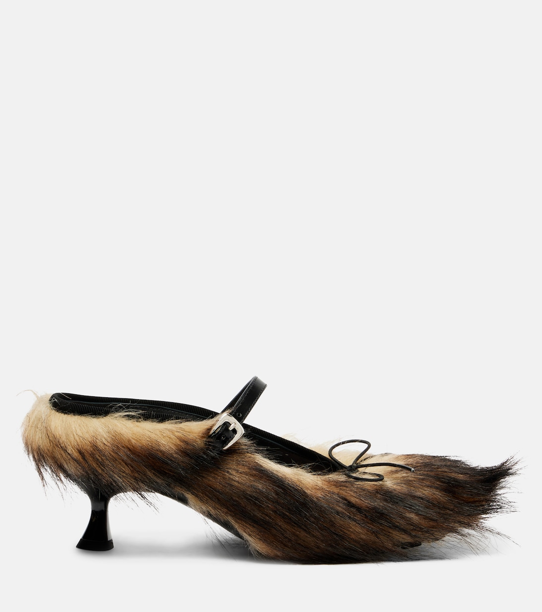 Grip faux fur and canvas mules | Simone Rocha