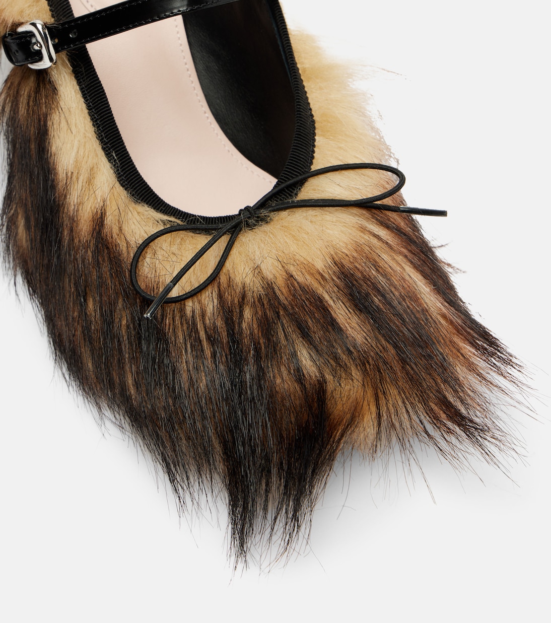Grip faux fur and canvas mules | Simone Rocha