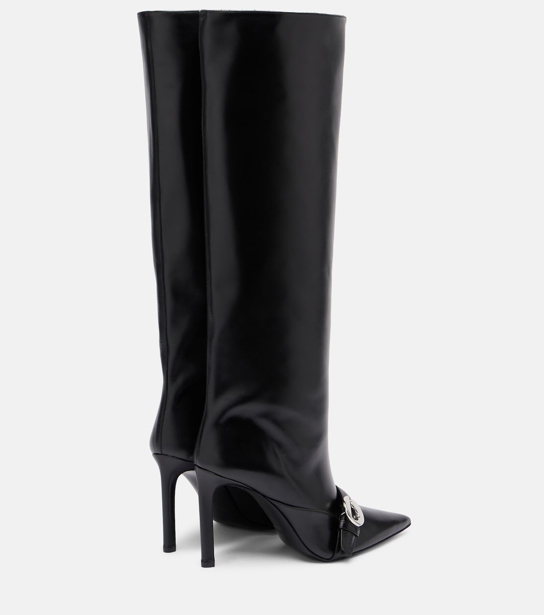 Logo leather knee-high boots | Coperni
