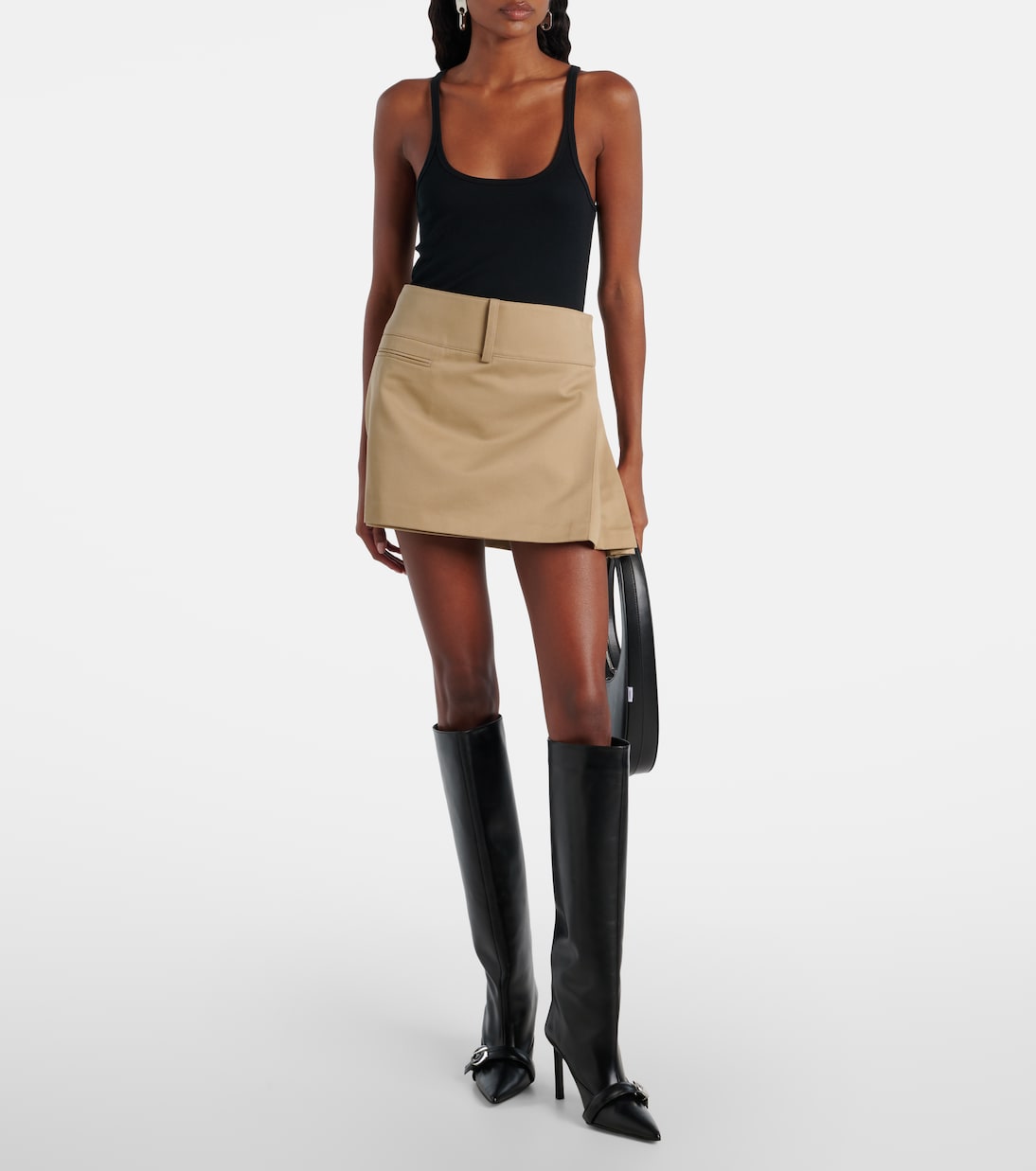Logo leather knee-high boots | Coperni