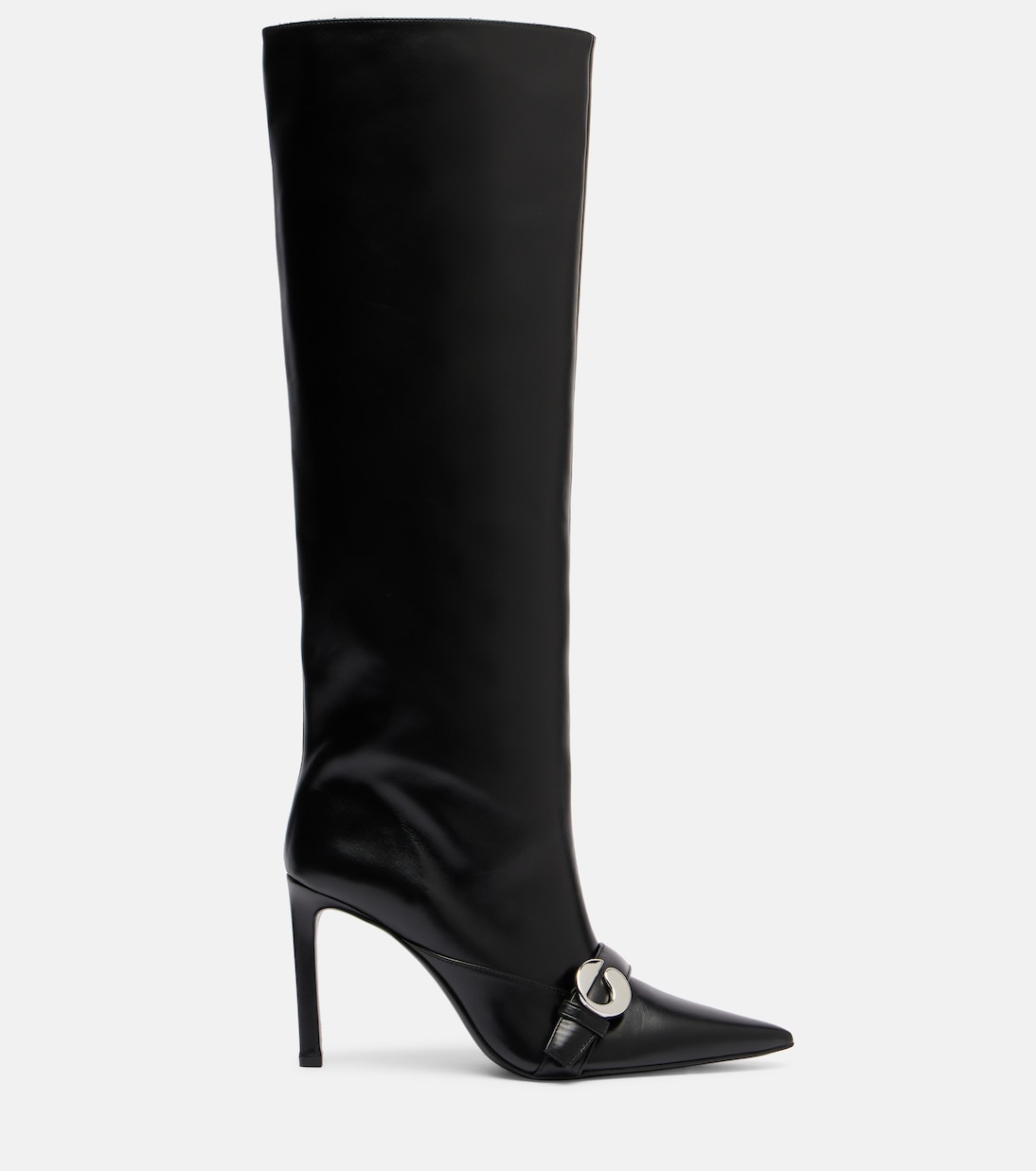 Logo leather knee-high boots | Coperni
