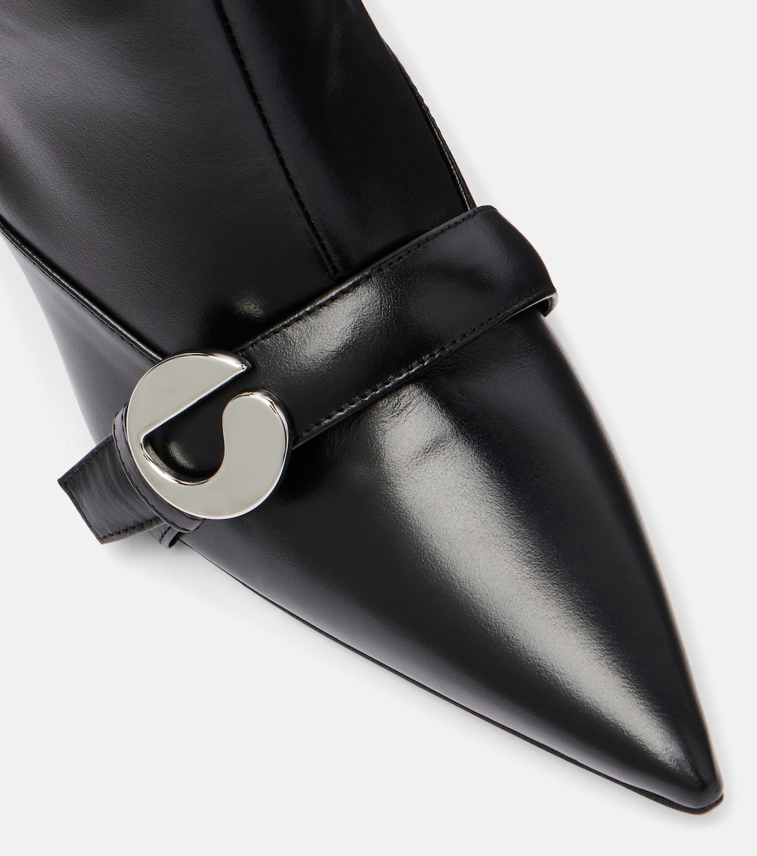 Logo leather knee-high boots | Coperni