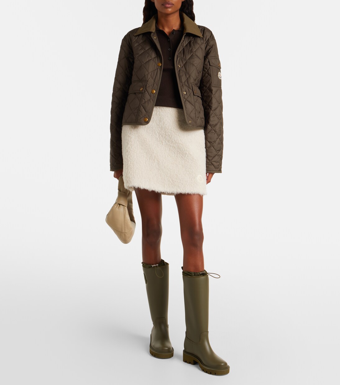 Logo faux fur miniskirt | Moncler