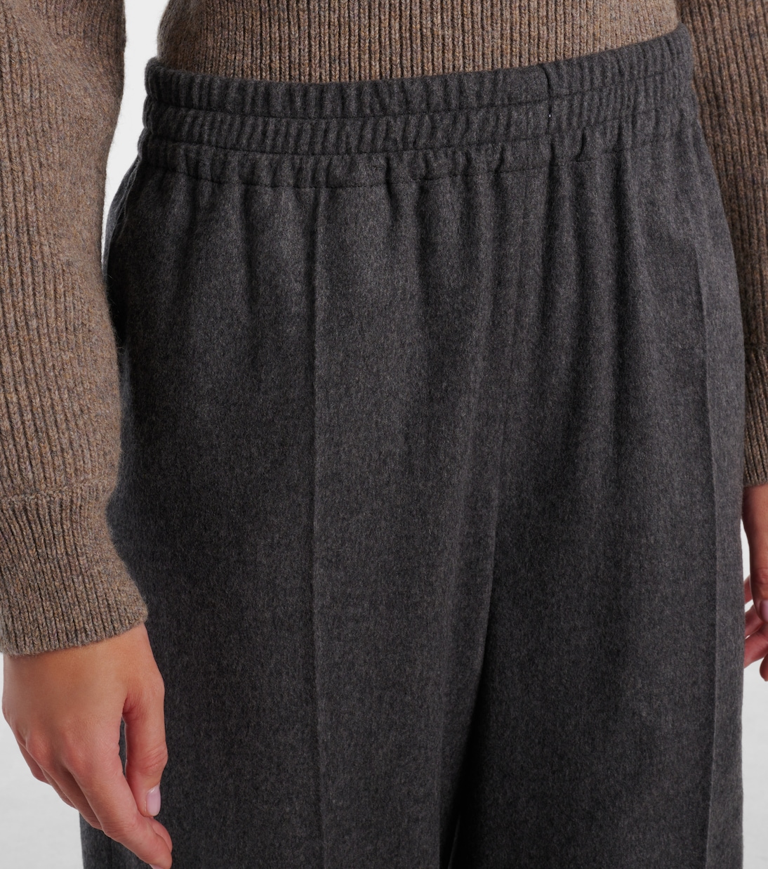 Pantalon ample à taille haute en laine et cachemire | Tod's