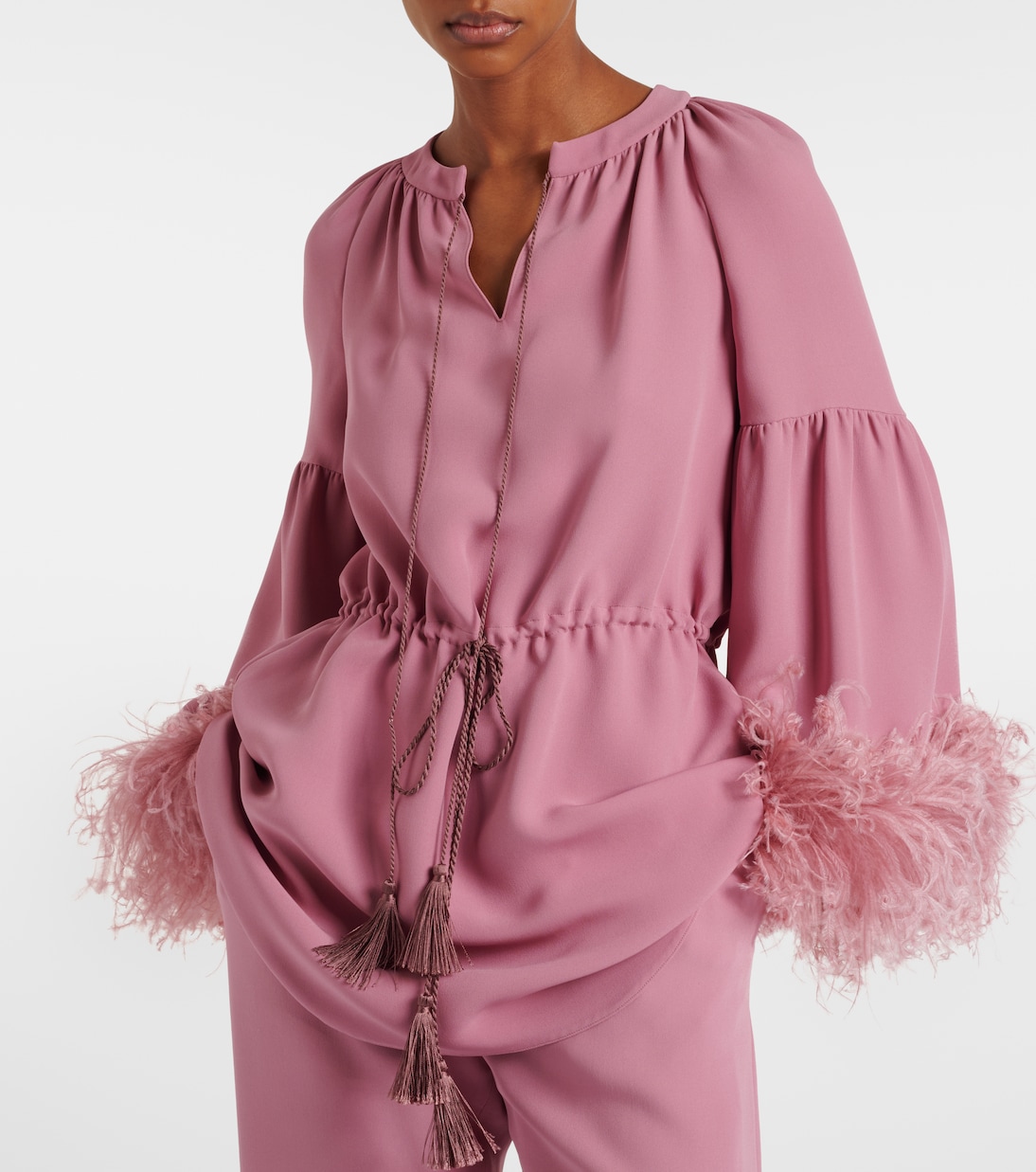 Cady Couture feather-trimmed tunic | Valentino