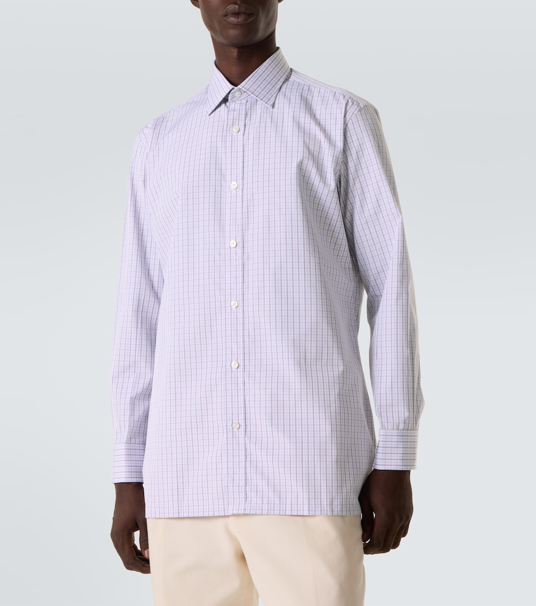 Checked cotton poplin shirt | Charvet