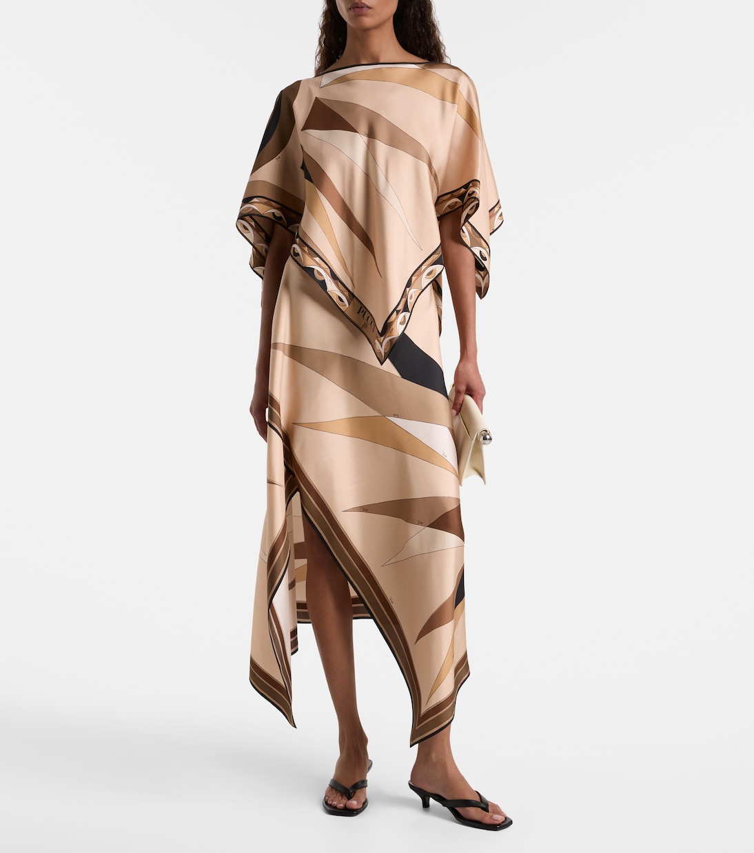 Hawaii silk satin midi skirt | Pucci