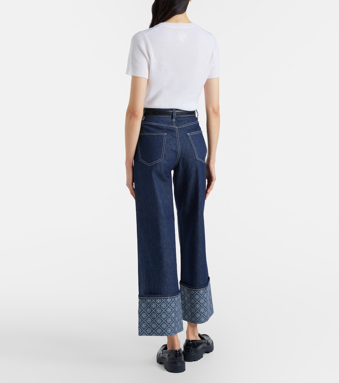 Monogram wide-leg jeans | Tory Burch