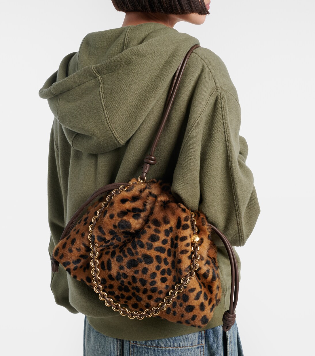 Flamenco Medium calf hair shoulder bag | Loewe