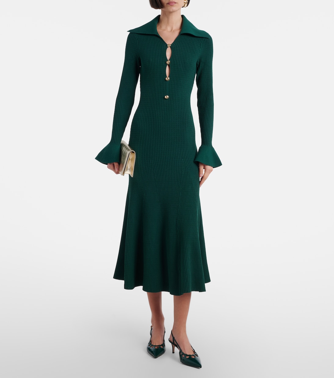 Midikleid aus Rippstrick | Self-Portrait