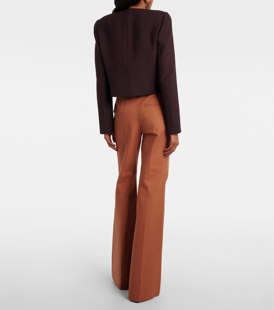 High-Rise-Schlaghose aus Baumwoll-Canvas | Chloé