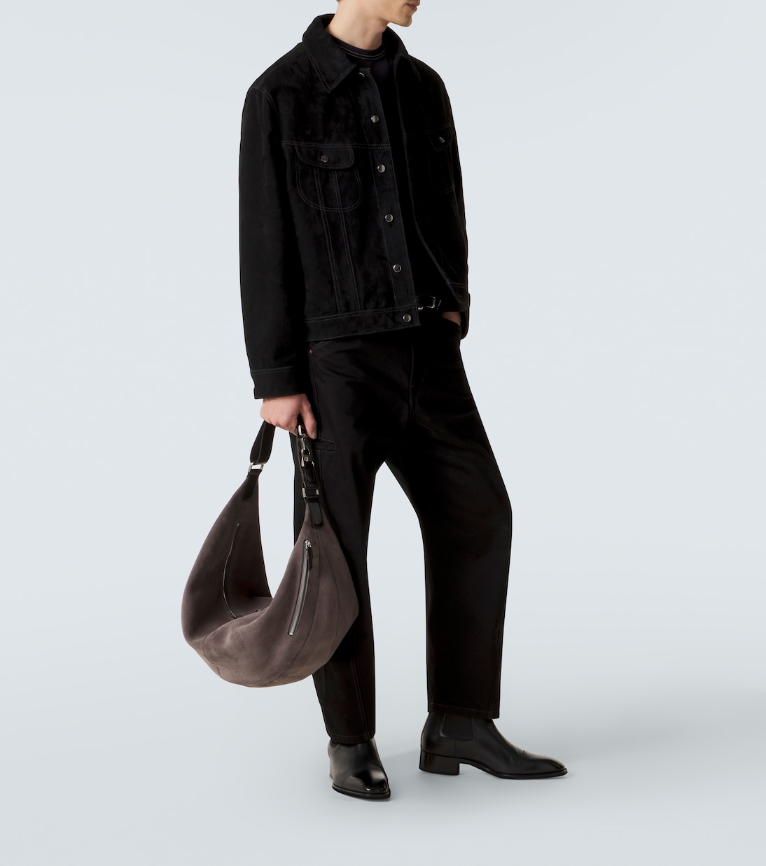 Bolso al hombro de ante con cinturón | Lemaire