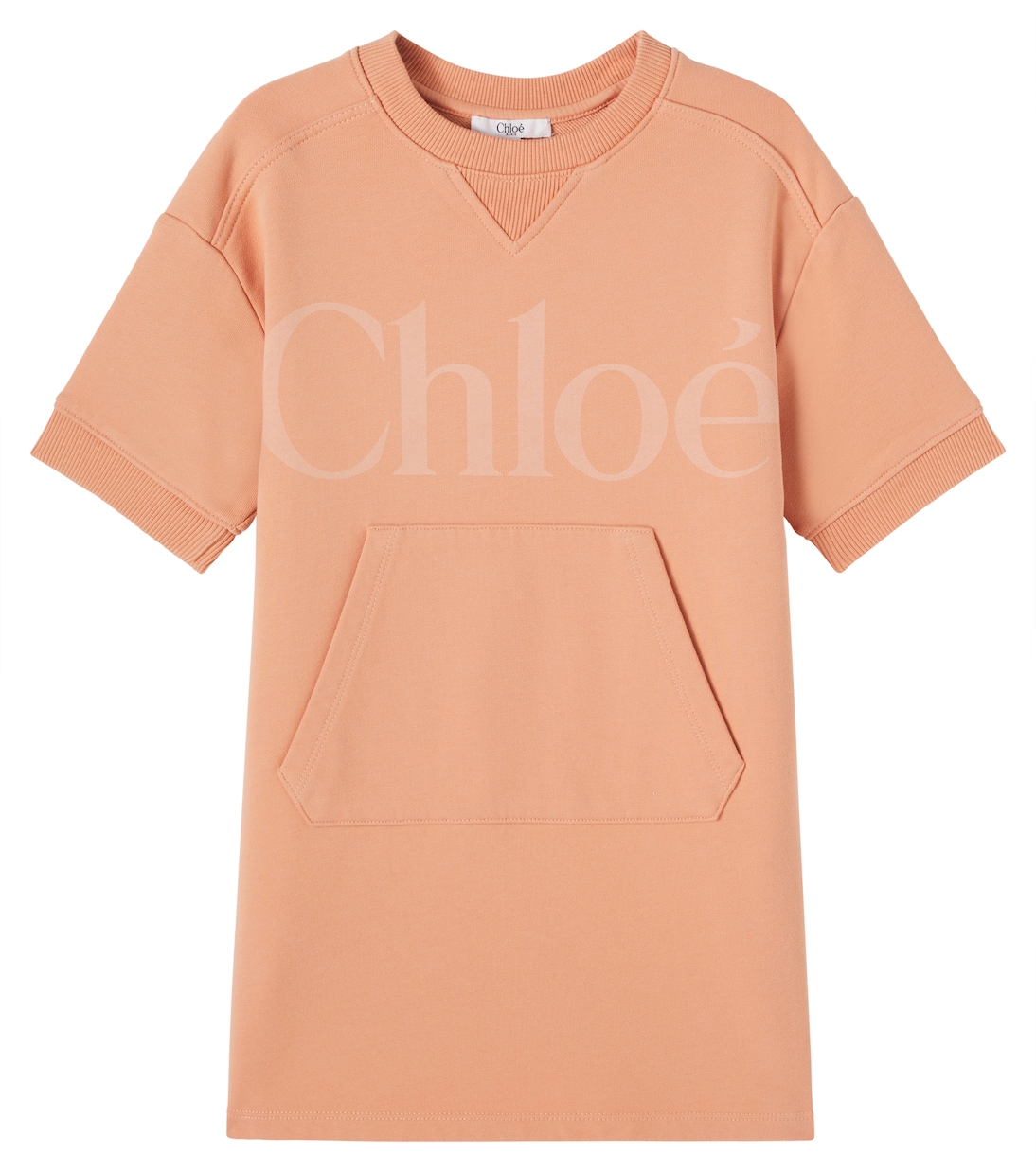 Logo cotton sweatshirt dress | Chloé Kids