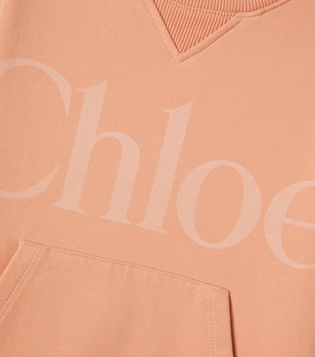 Logo cotton sweatshirt dress | Chloé Kids