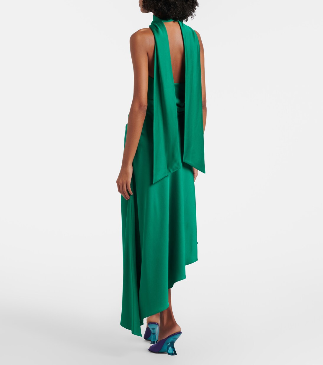 Monica asymmetric satin midi dress | Simkhai