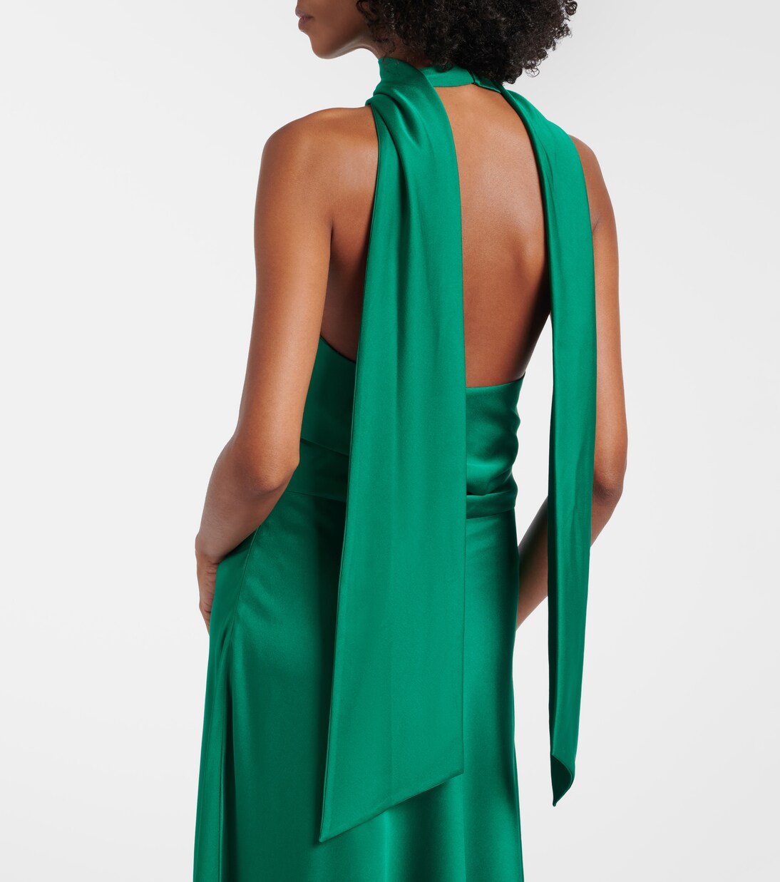 Monica asymmetric satin midi dress | Simkhai