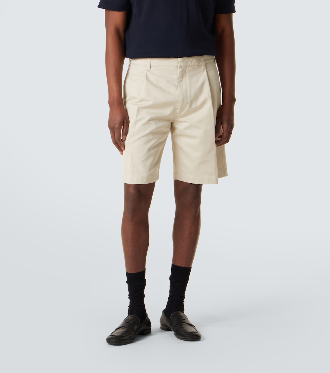 Pleated cotton Bermuda shorts | Prada