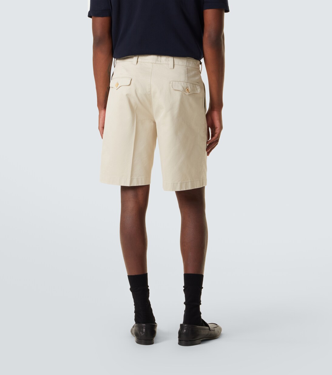 Pleated cotton Bermuda shorts | Prada