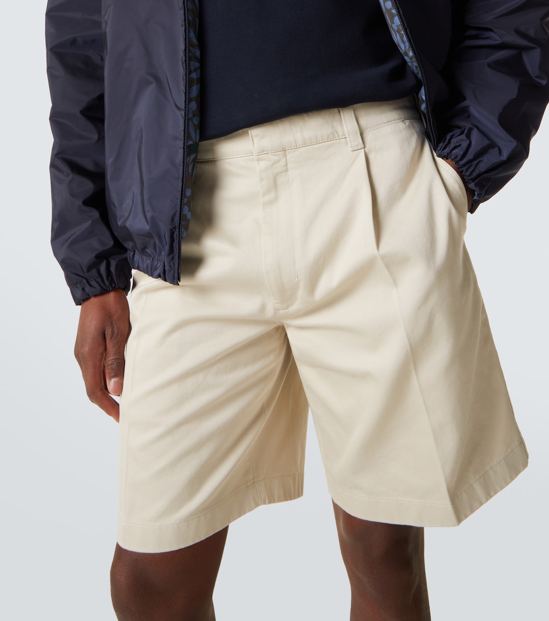 Pleated cotton Bermuda shorts | Prada