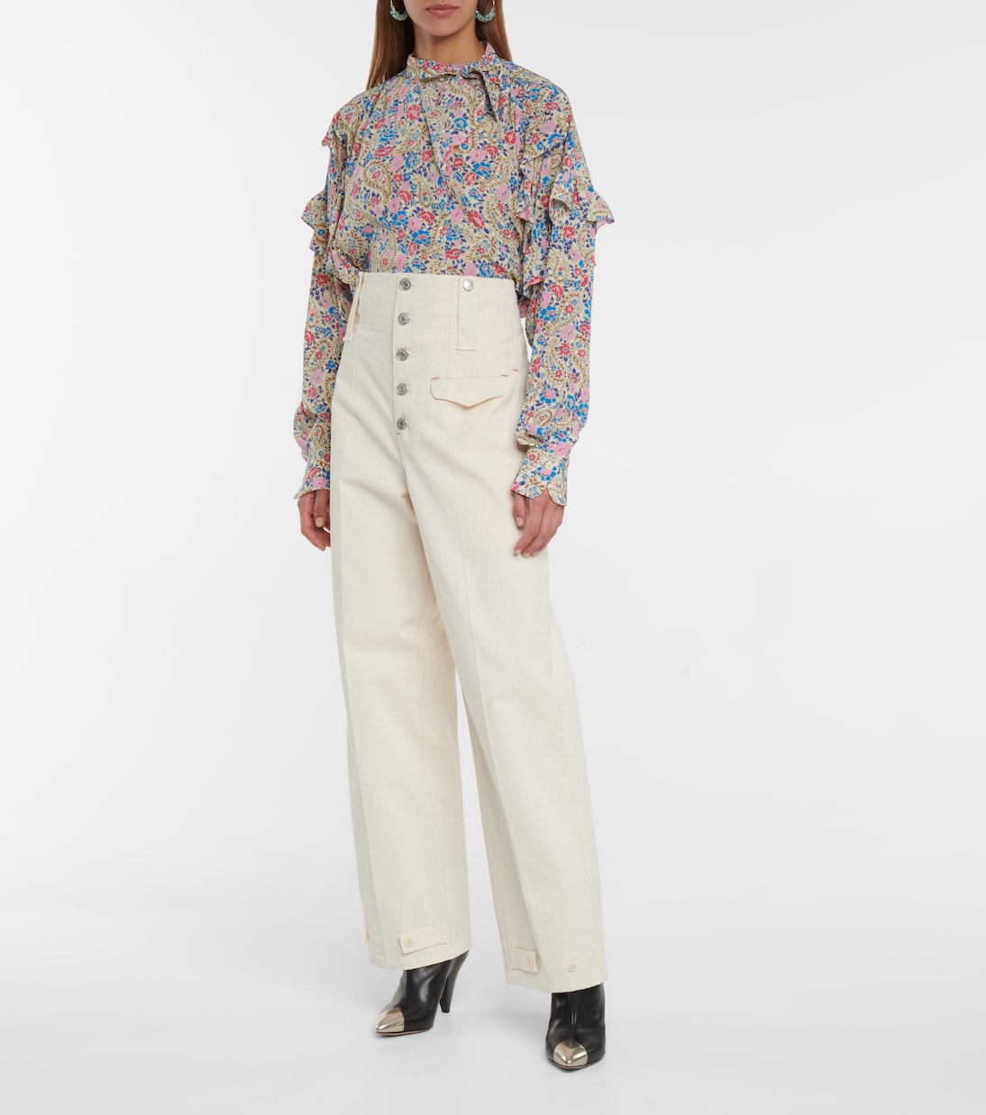 Libelzia floral stretch-silk blouse | Isabel Marant