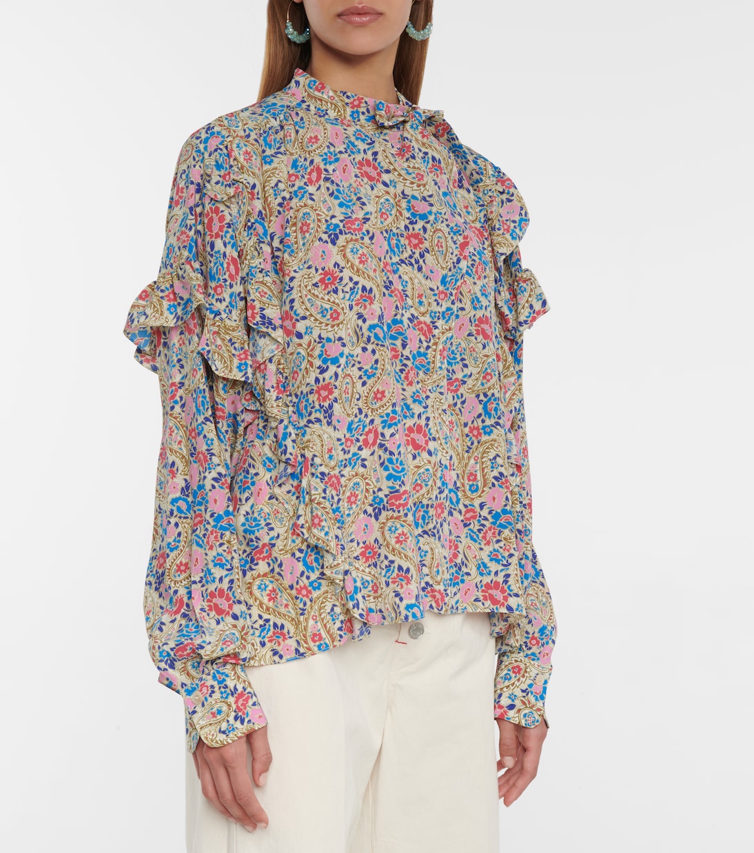Libelzia floral stretch-silk blouse | Isabel Marant