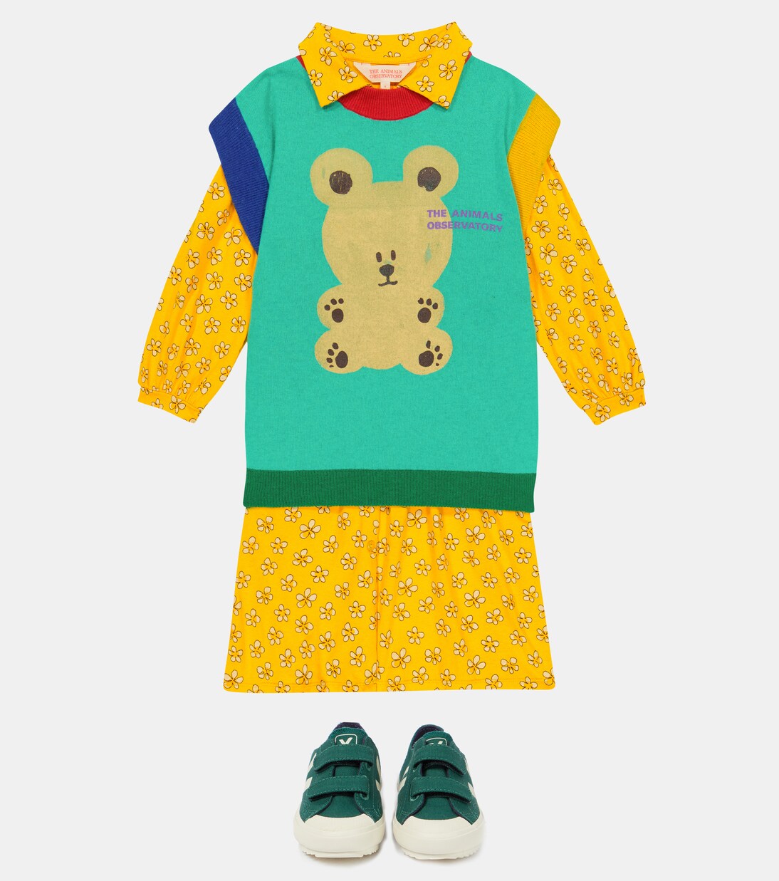 Robe Pigeon en coton à fleurs | The Animals Observatory