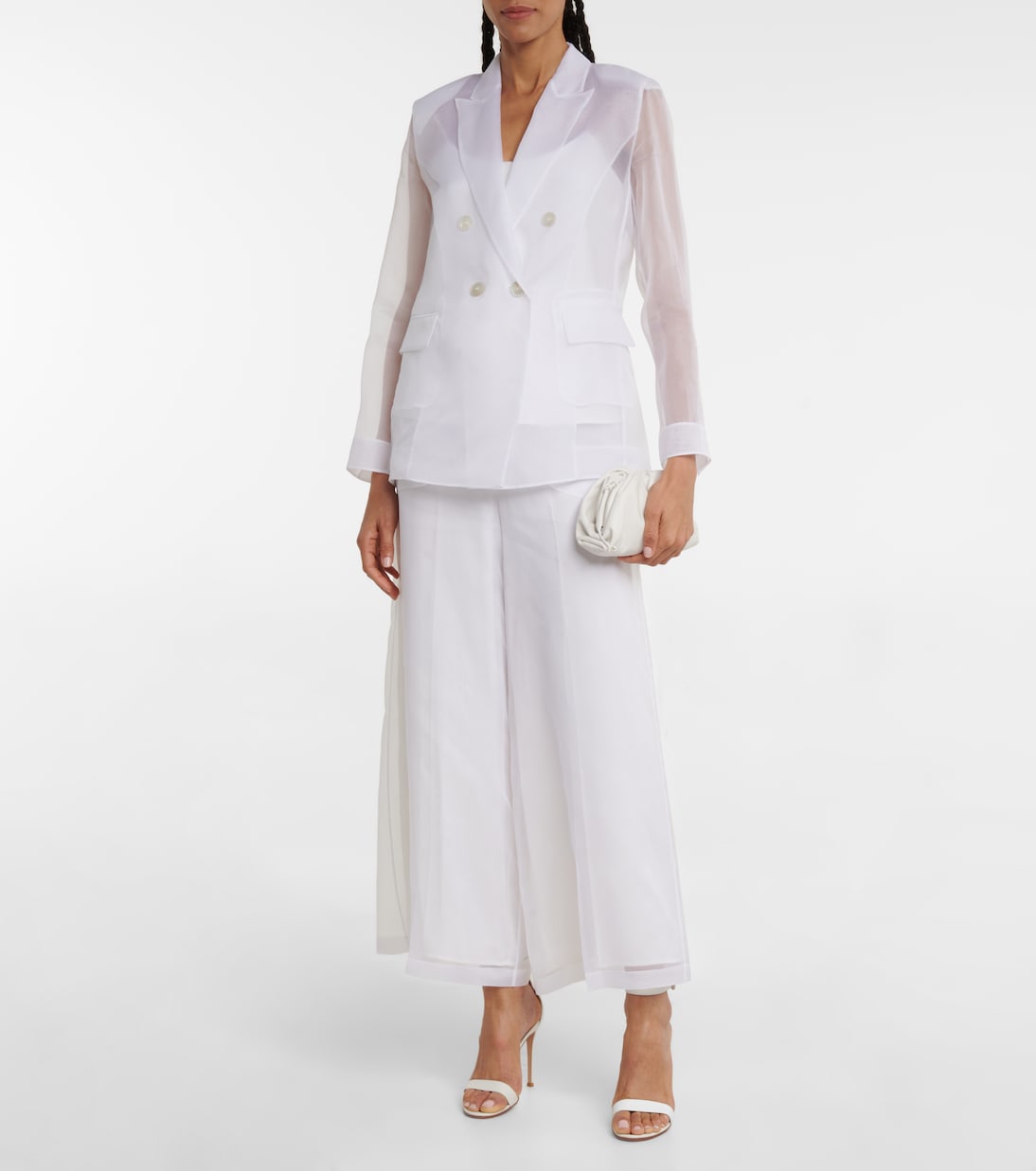 Orologi double-breasted silk blazer | Max Mara