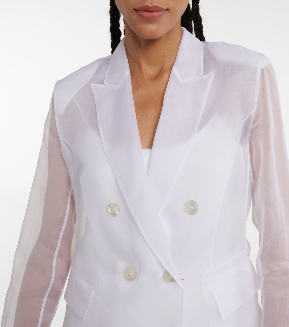 Orologi double-breasted silk blazer | Max Mara