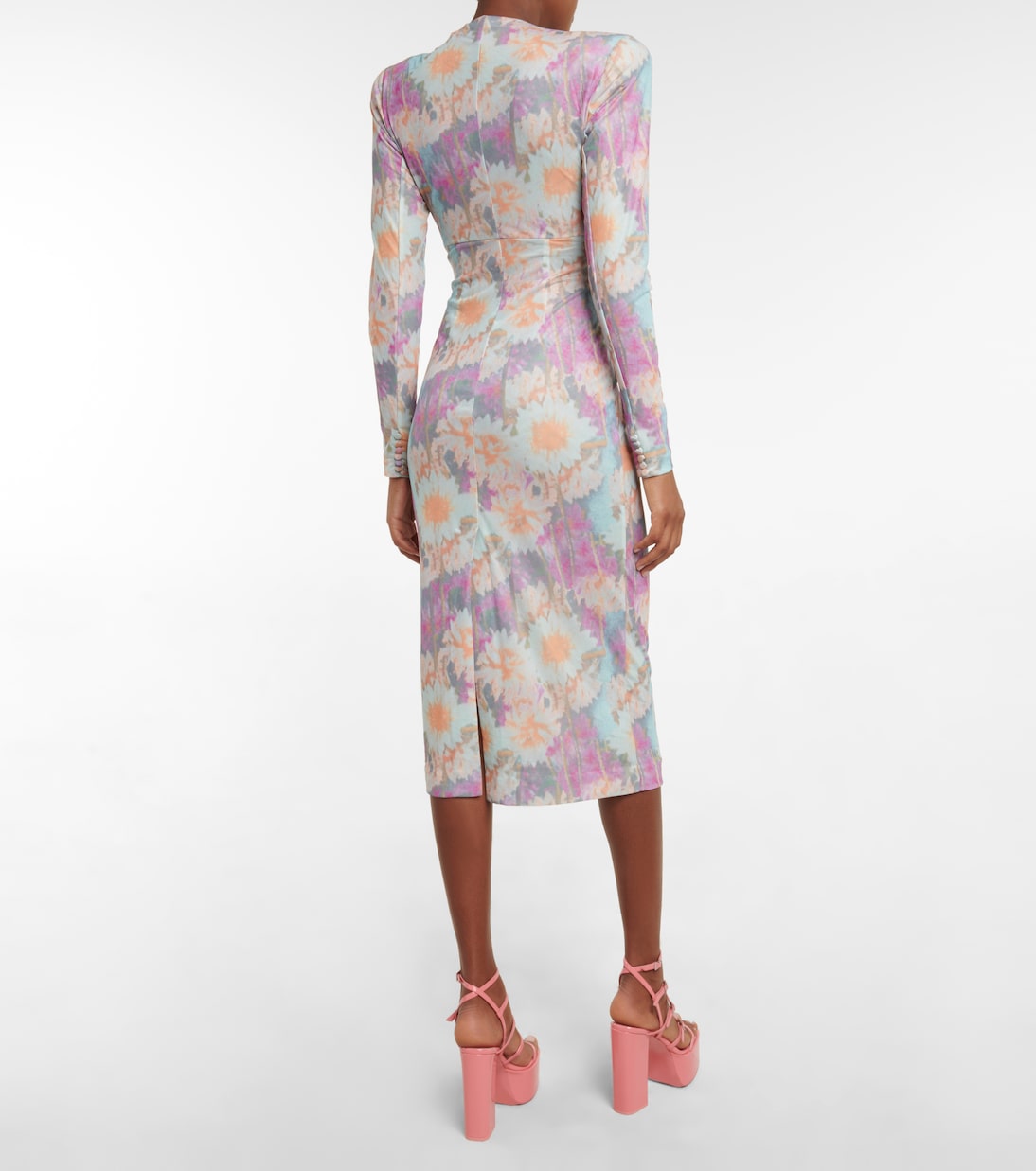 Heather floral ruched midi dress | Rotate