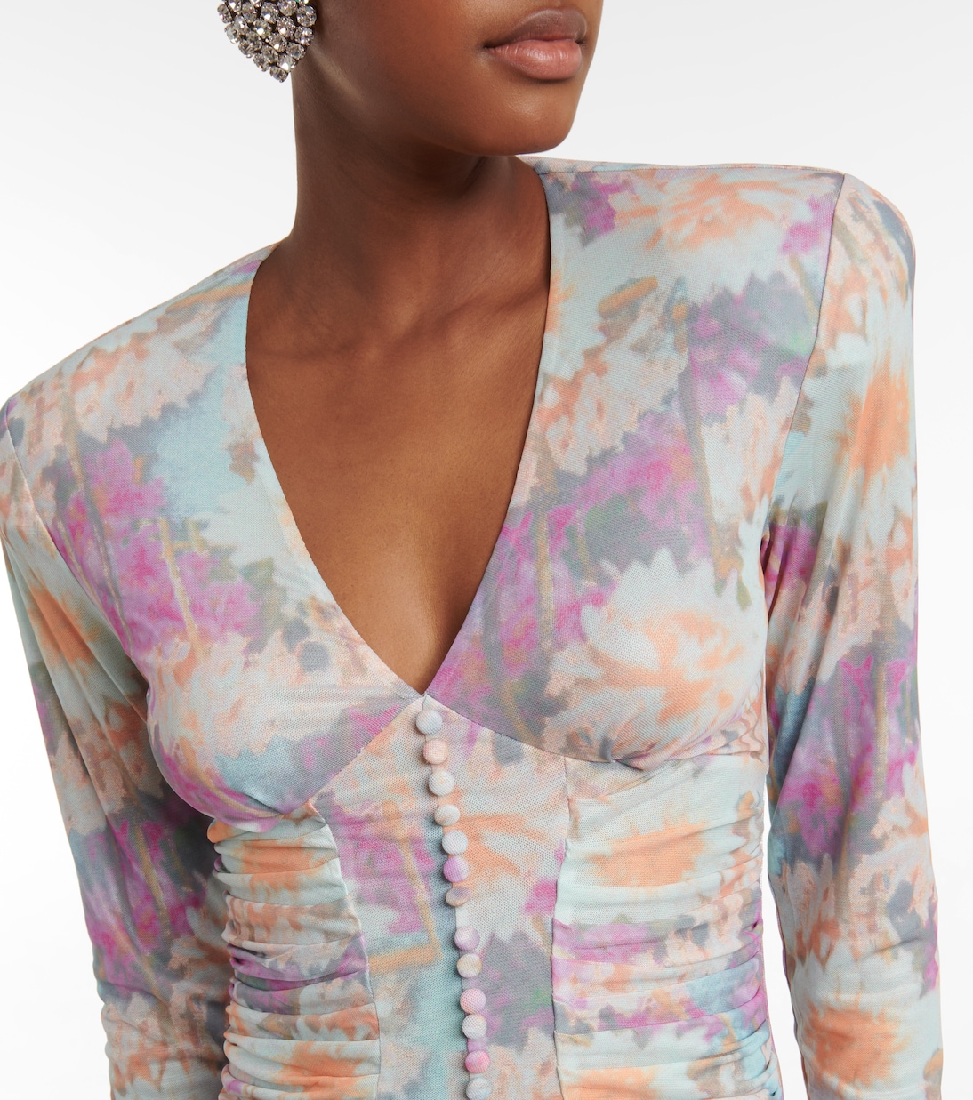 Heather floral ruched midi dress | Rotate