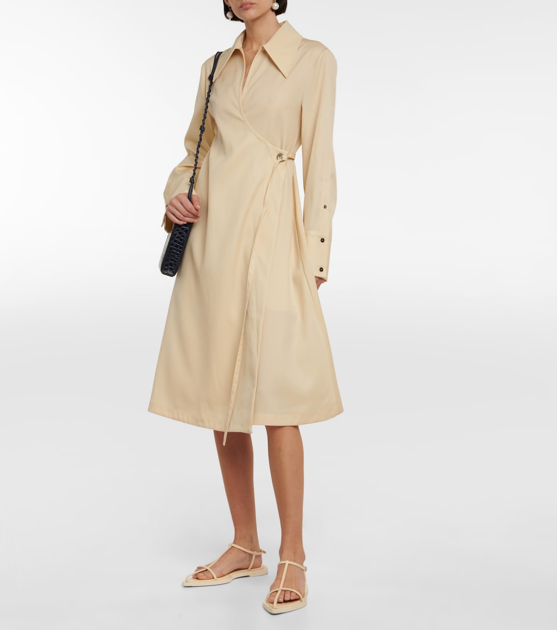 Wool twill wrap dress | Jil Sander