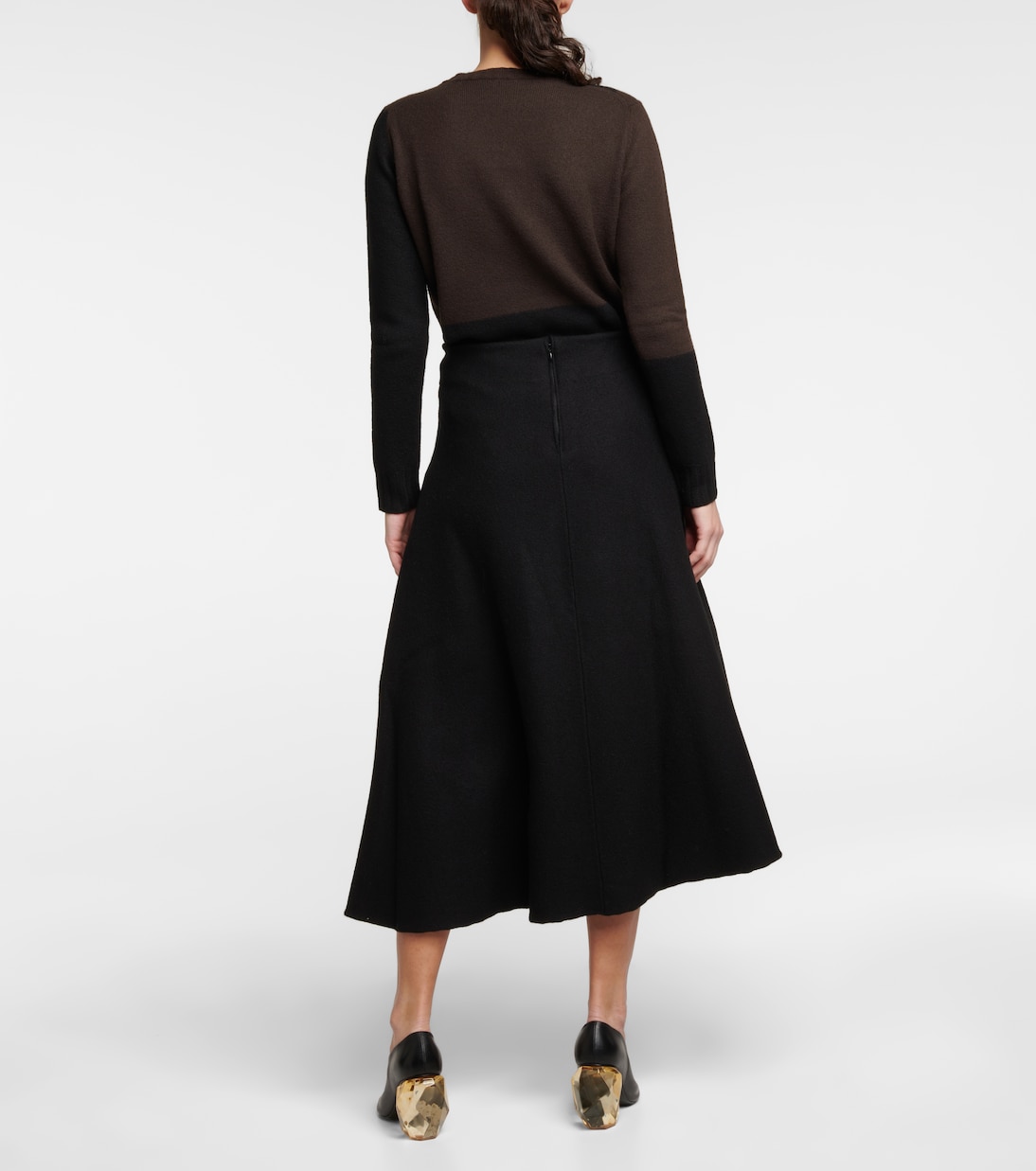 Jupe midi en laine vierge | Jil Sander