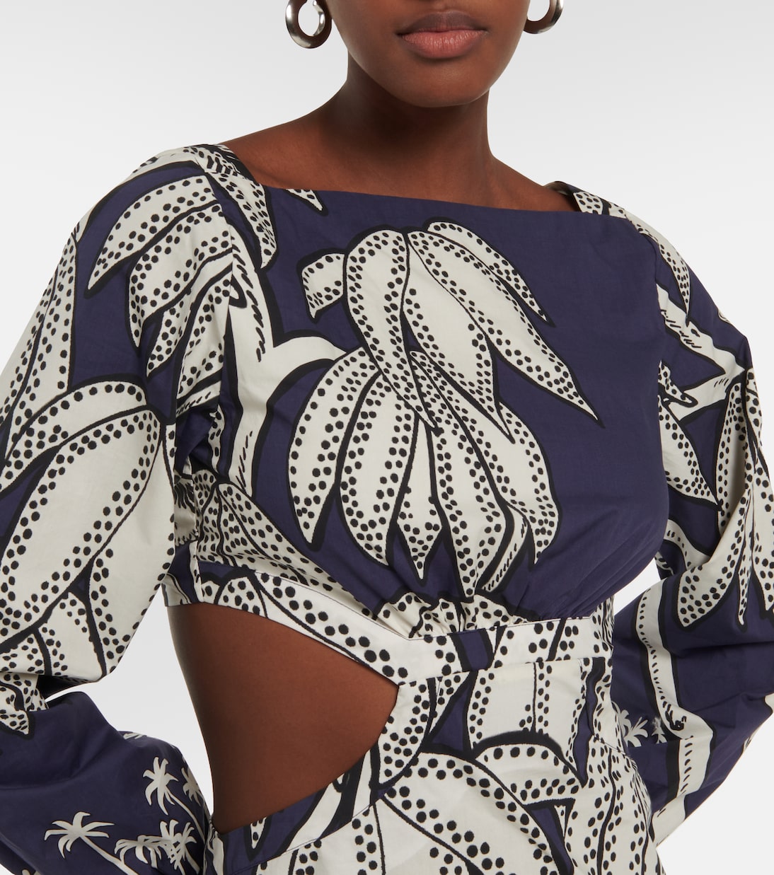 Printed fringe-trimmed cotton maxi dress | Johanna Ortiz