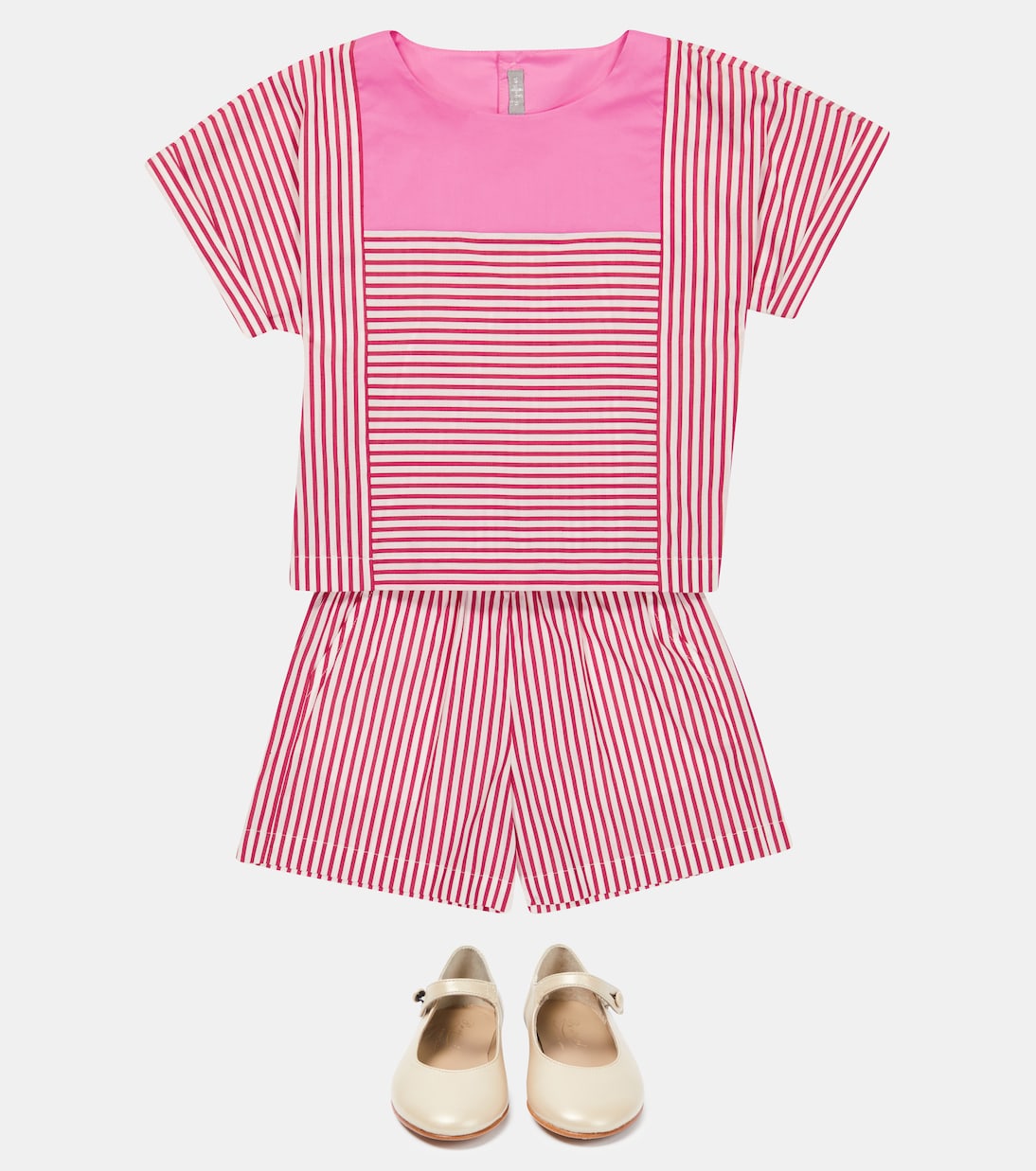 Striped poplin blouse and shorts set | Il Gufo