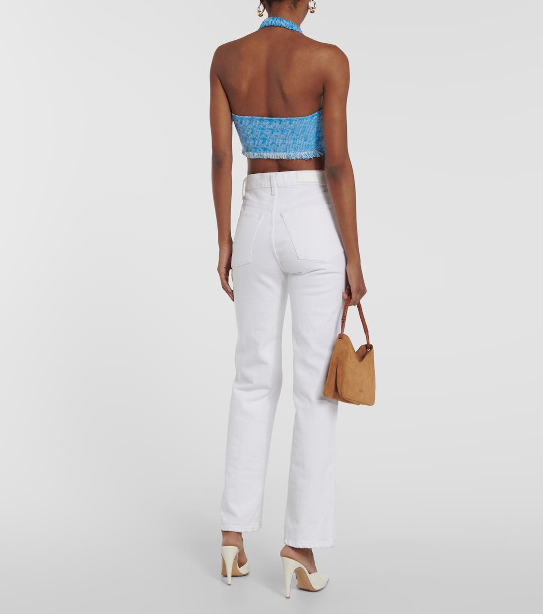 Top raccourci Becca en tweed | Staud