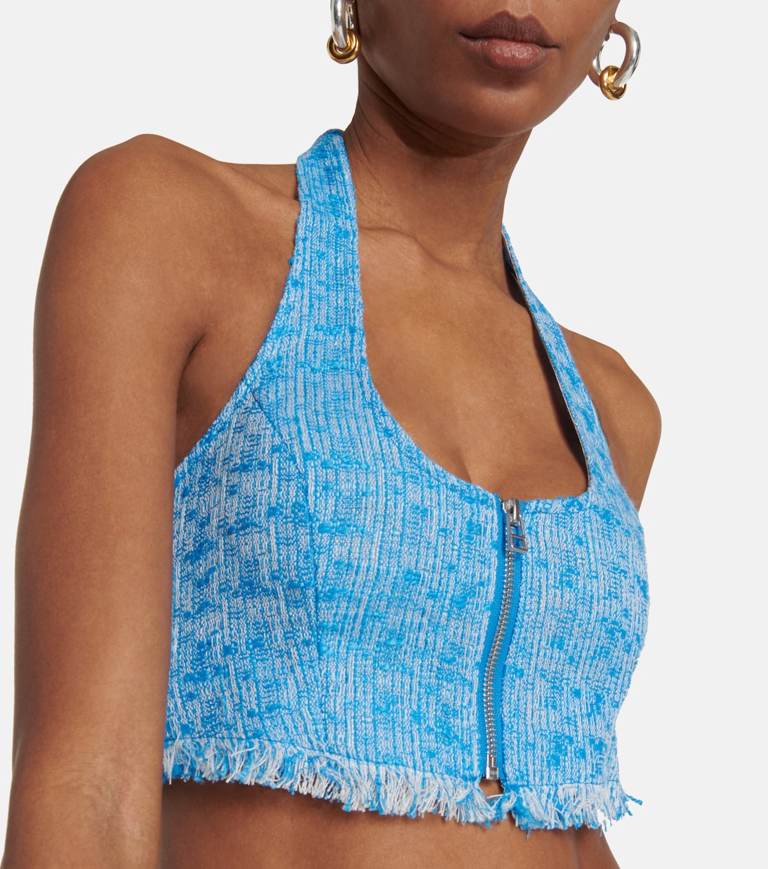 Top raccourci Becca en tweed | Staud