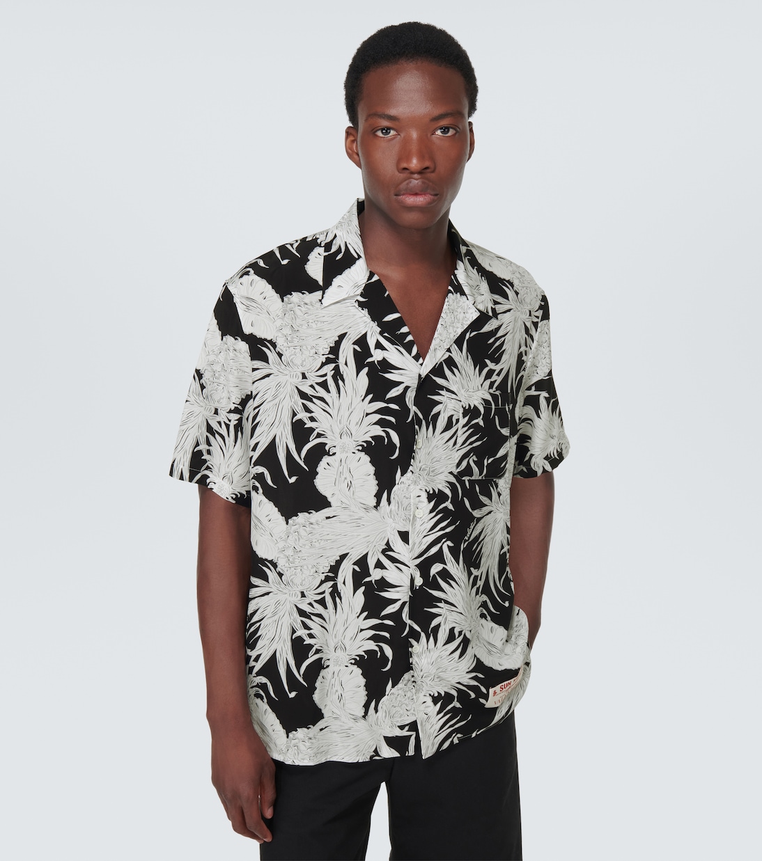 Camicia bowling in seta con stampa | Valentino